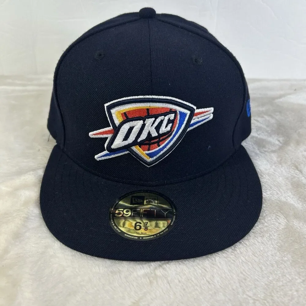 New Era 59Fifty OKC Oklahoma City Thunder Sz 6  7/8 Fitted Hat